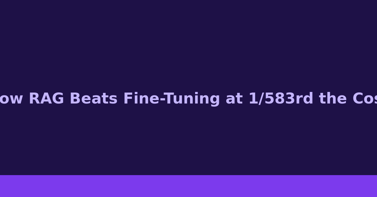 How RAG Beats Fine-Tuning at 1/583rd the Cost